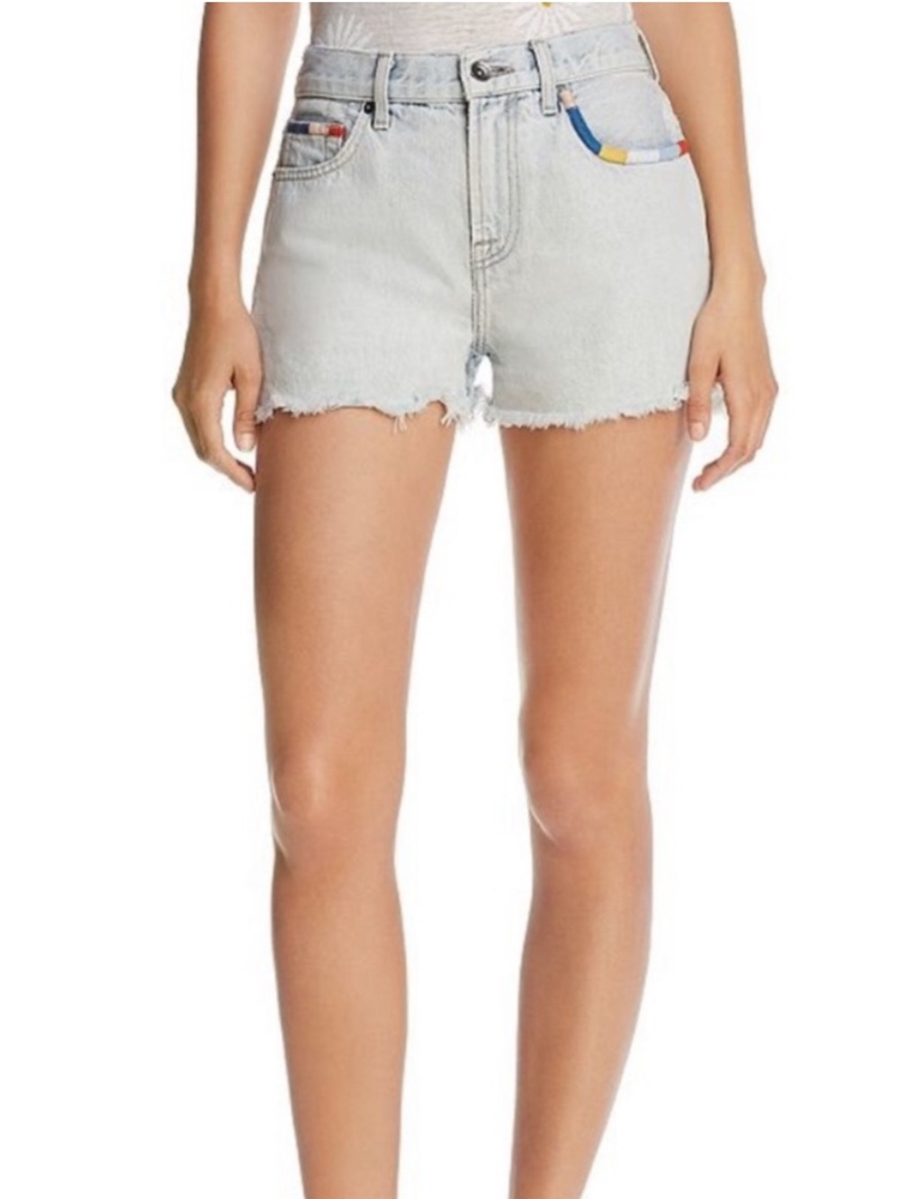 Splendid x Margherita Embroidered Denim Shorts Size 25